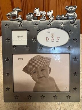 VINTAGE Dax Silver Multi-Opening Kids Picture Frame with Toy 3D BRAND NEW